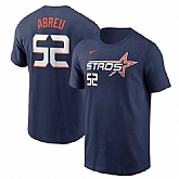 Men's Houston Astros #52 Bryan Abreu Navy 2025 City Connect Fuse Name & Number T-Shirt,baseball caps,new era cap wholesale,wholesale hats